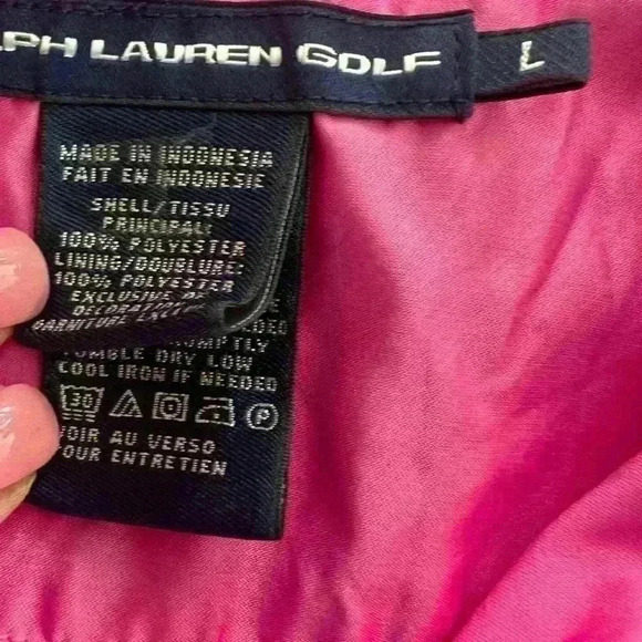 RALPH LAUREN Polo Golf Performance Wind Vest Sleeveless Pink Women's Size Large - Picture 2 of 5